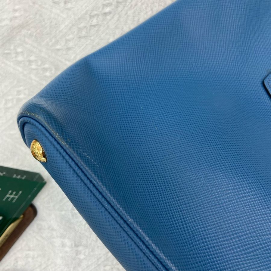 Prada Double bag 中號 藍色 風琴包單肩包 殺手包 手提包 斜挎包-8