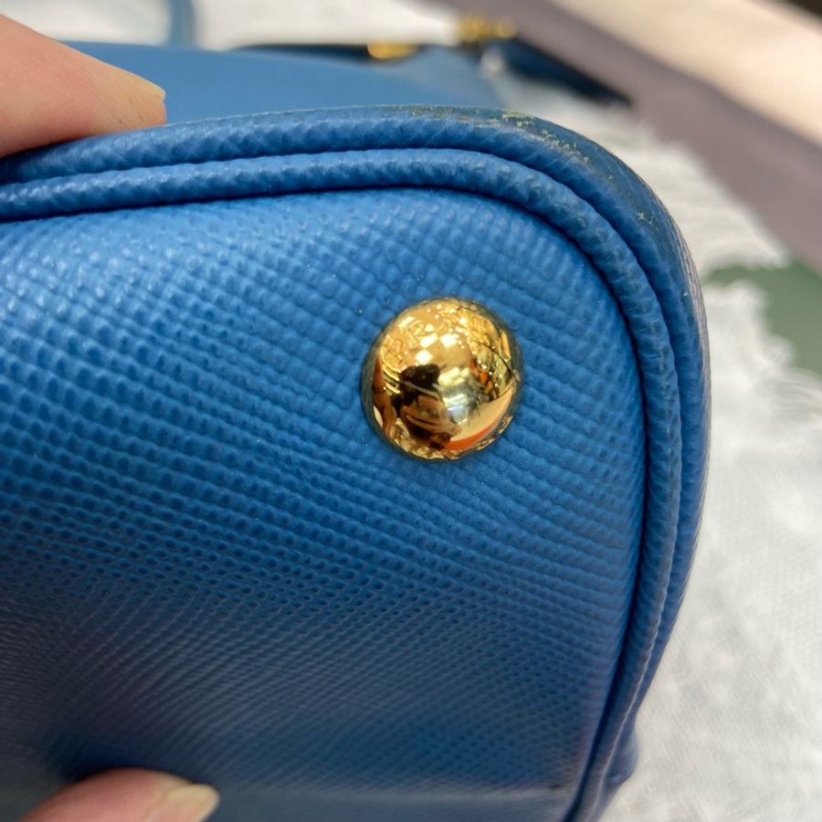 Prada Double bag 中號 藍色 風琴包單肩包 殺手包 手提包 斜挎包-9