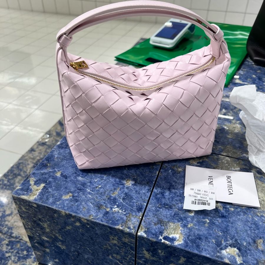 99新 BV Bottega Veneta 櫻花粉紅色 飯盒包 Wallace包包 mini 號-0