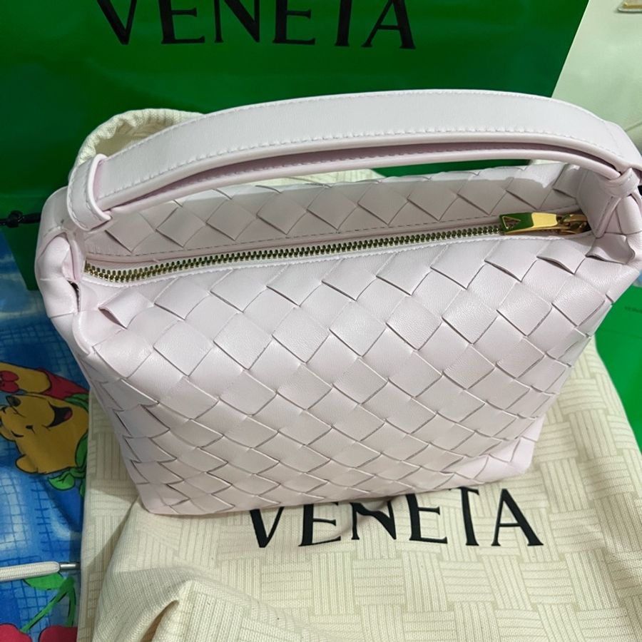 99新 BV Bottega Veneta 櫻花粉紅色 飯盒包 Wallace包包 mini 號-1