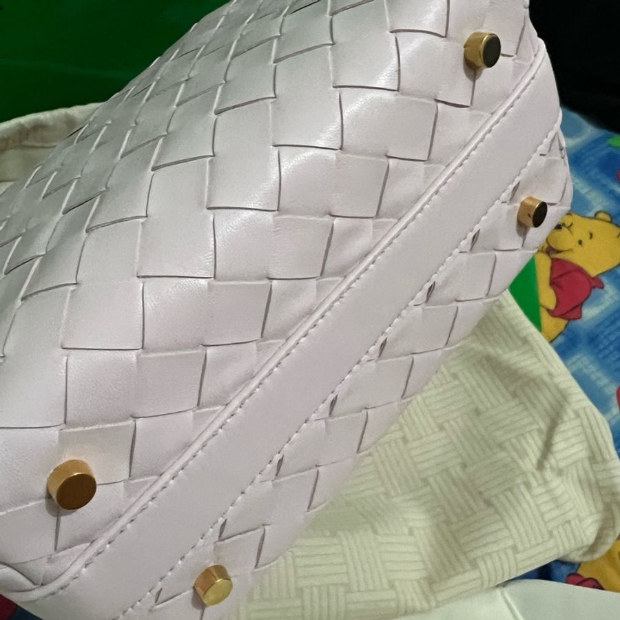 99新 BV Bottega Veneta 櫻花粉紅色 飯盒包 Wallace包包 mini 號-4