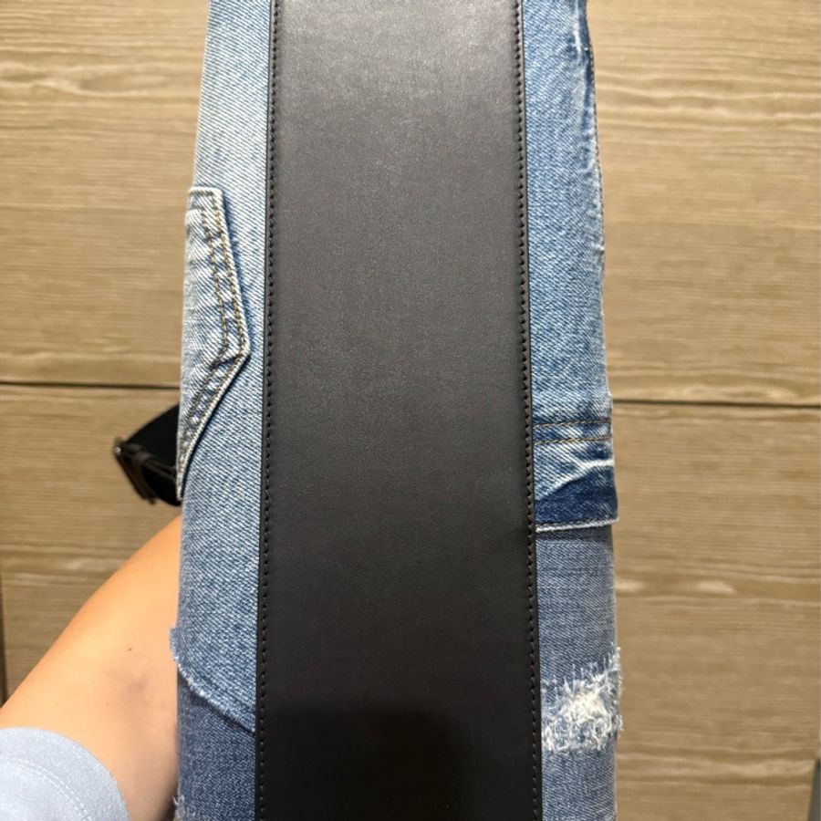 近全新～D&G 丹寧拼接手提包～-8