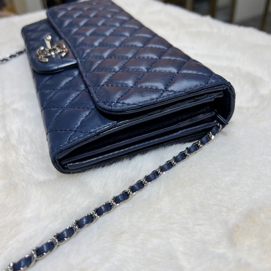 Chanel vintage long WOC  香奈兒 藍色長鏈條包 X794-2