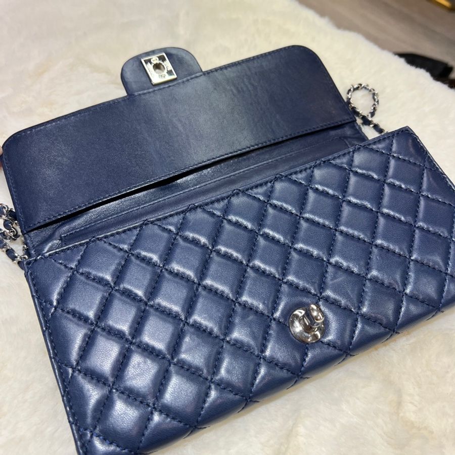 Chanel vintage long WOC  香奈兒 藍色長鏈條包 X794-6