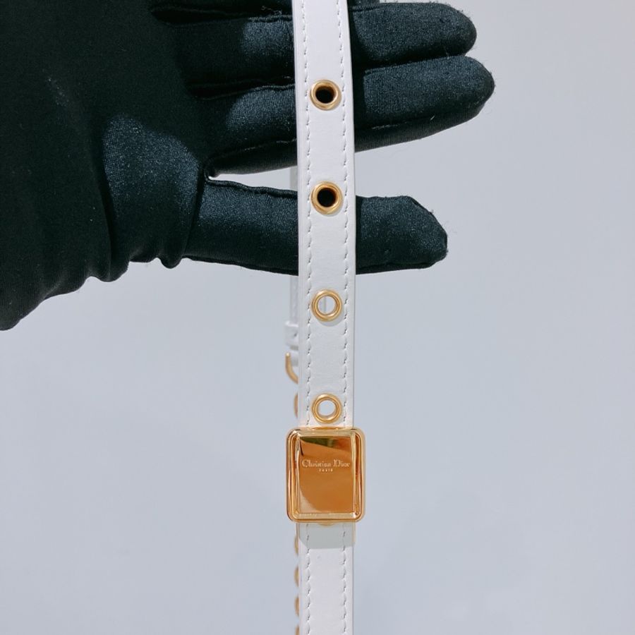 CHRISTIAN DIOR 迪奧拉鍊化妝盒子鍊帶包包CARO BOX BAG WITH CHAIN LAMB-10