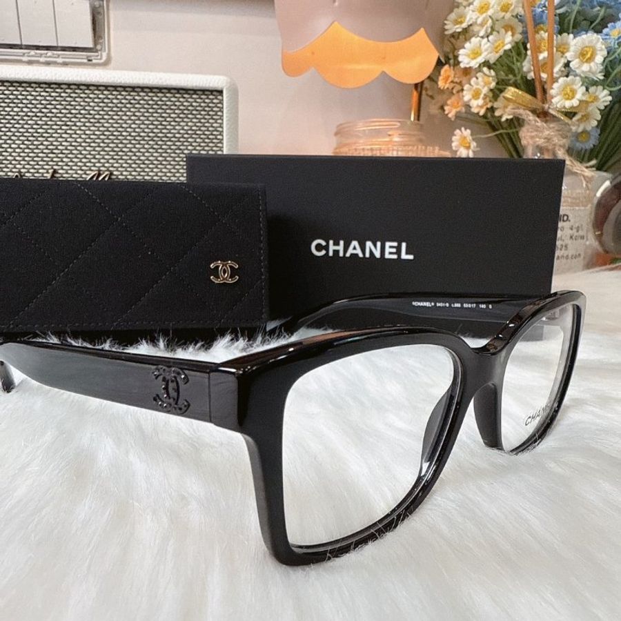 【現貨】麗睛眼鏡 Chanel【可刷卡分期】香奈兒 CH3451B SO BLACK 全黑 光學眼鏡 精品眼鏡 小香眼鏡-5