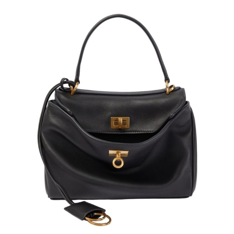 【Balenciaga 巴黎世家】Rodeo Mini 迷你 小牛皮 手提包 斜背包 肩背包 金扣 黑色-0