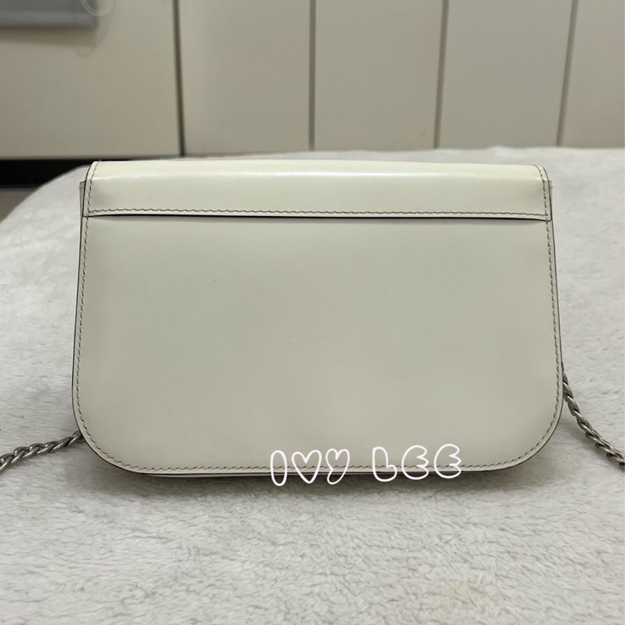 Prada Sybille 白 鏈條包 斜背包 肩背包 1BD170 二手精品-1