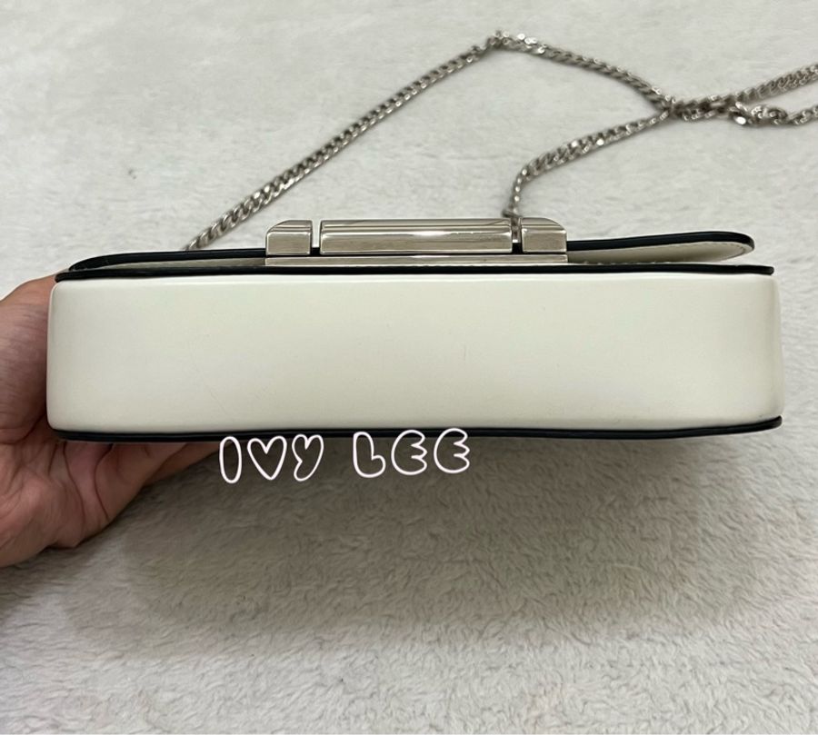 Prada Sybille 白 鏈條包 斜背包 肩背包 1BD170 二手精品-2