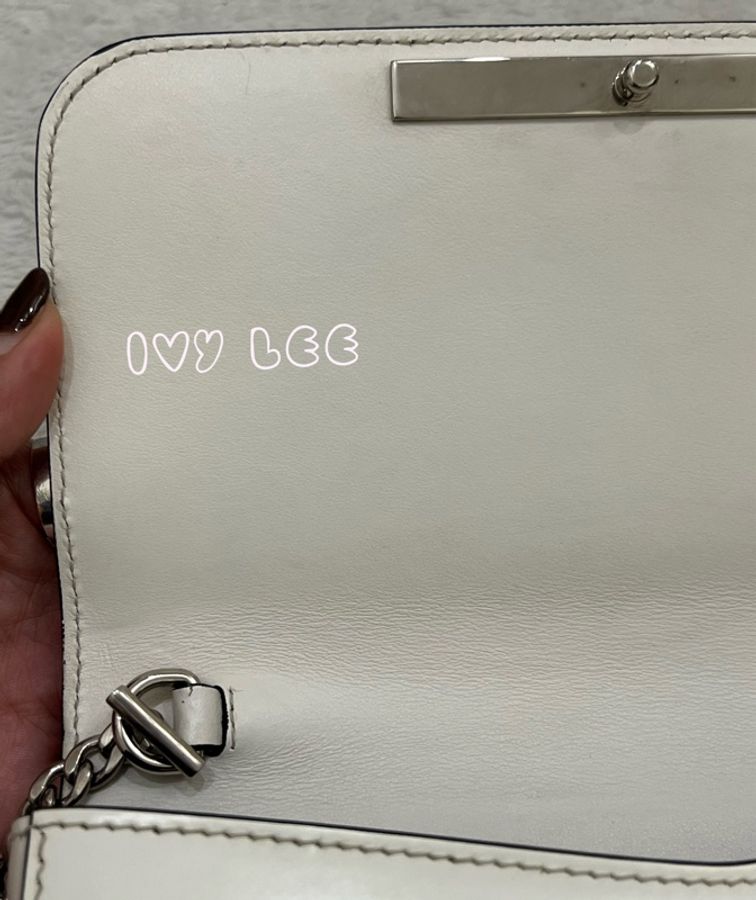 Prada Sybille 白 鏈條包 斜背包 肩背包 1BD170 二手精品-24