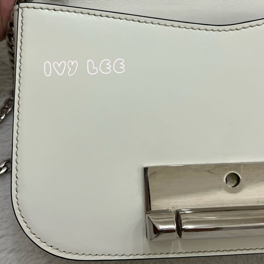 Prada Sybille 白 鏈條包 斜背包 肩背包 1BD170 二手精品-26