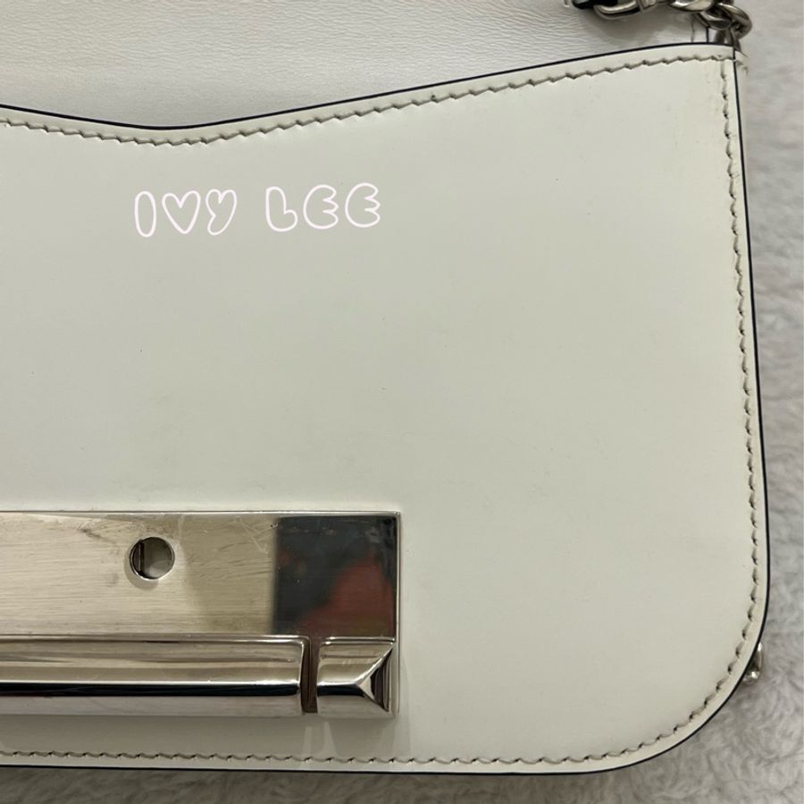 Prada Sybille 白 鏈條包 斜背包 肩背包 1BD170 二手精品-27