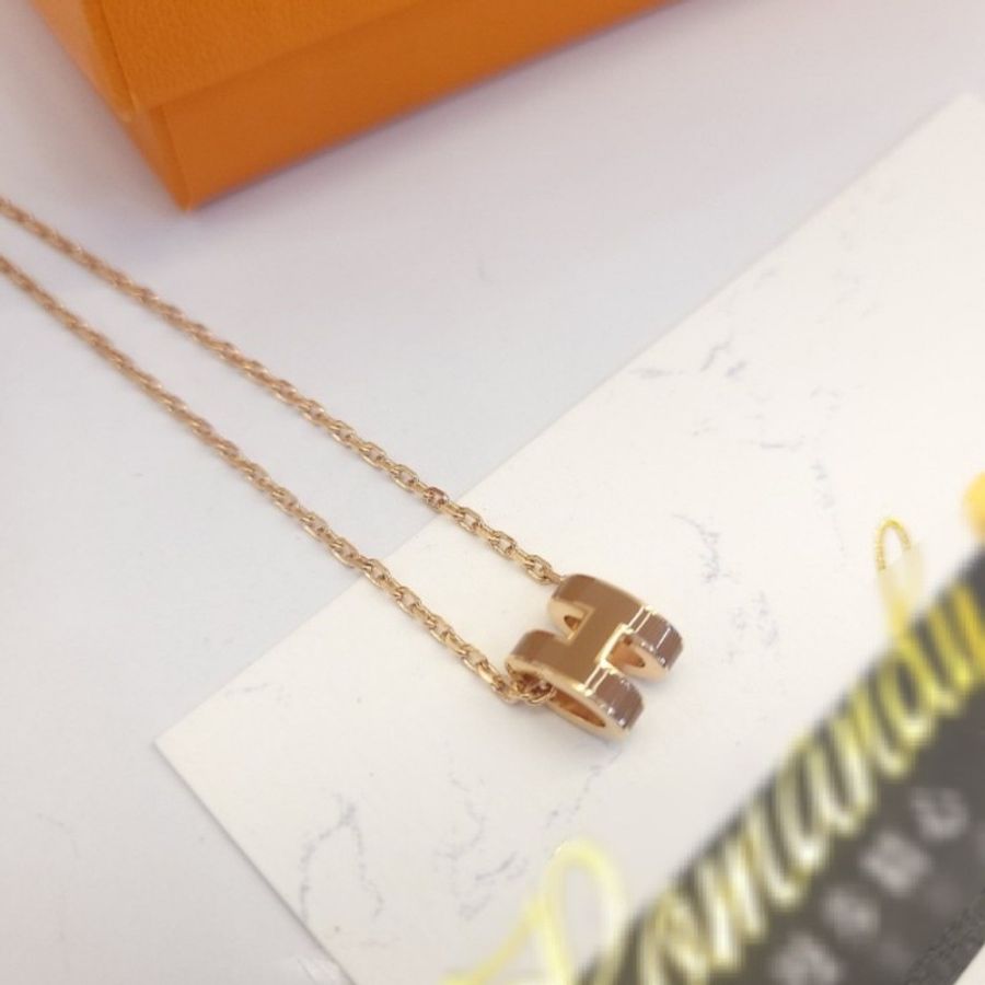 Hermès Mini POP H 項鍊 (金棕 new gold /金鍊)-1