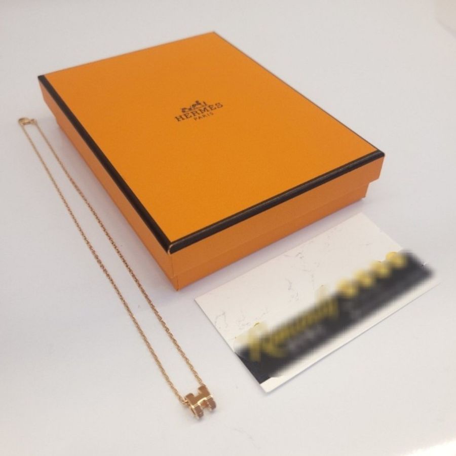 Hermès Mini POP H 項鍊 (金棕 new gold /金鍊)-3