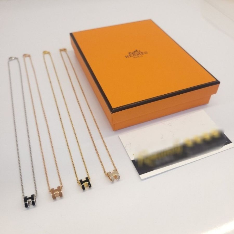Hermès Mini POP H 項鍊 (金棕 new gold /金鍊)-4