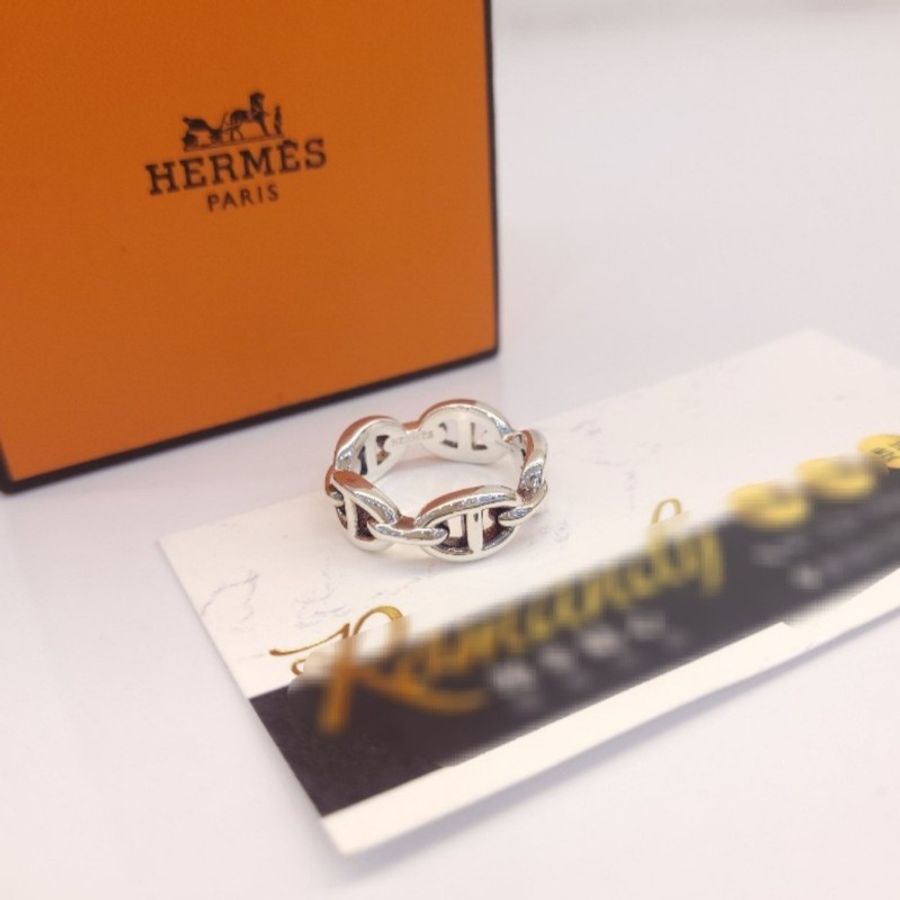 Hermès 豬鼻純銀戒指 Chaine d Ancre 尺寸私訊-1