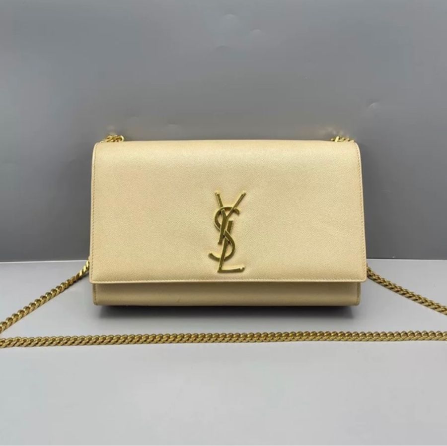 ysl saint laurent kate 魚子醬奶茶色單肩包-5