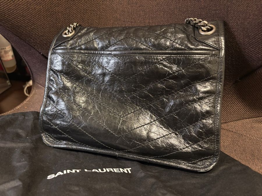 YSL niki medium 中號 亮面黑色-1