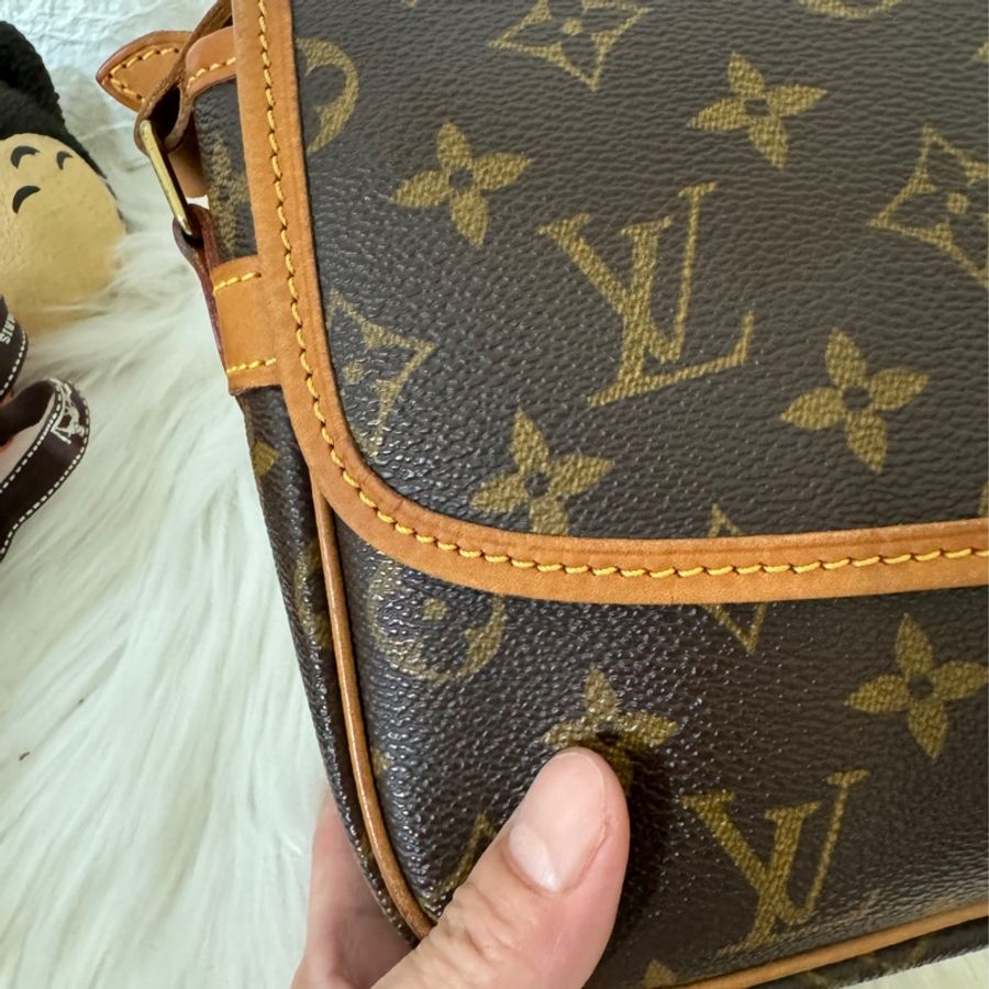 LV M42250 Vintage 老花中古法棍包 郵差包 馬鞍包 斜背包-14