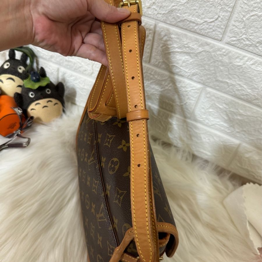 LV M42250 Vintage 老花中古法棍包 郵差包 馬鞍包 斜背包-31