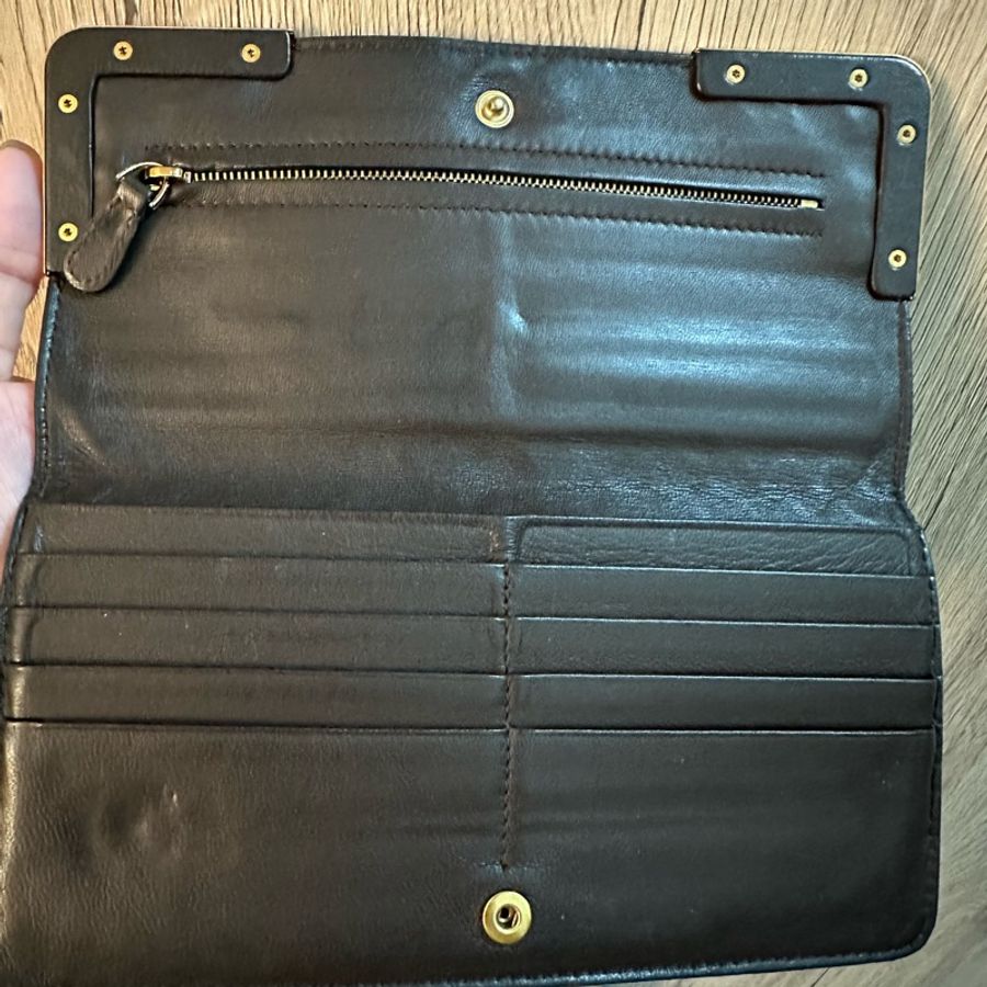 專櫃正品BOTTEGA VENETA BV經典編織小羊皮 咖啡色長夾-5