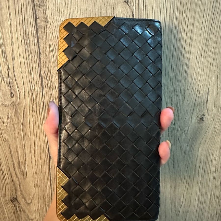專櫃正品BOTTEGA VENETA BV經典編織小羊皮 咖啡色長夾-10