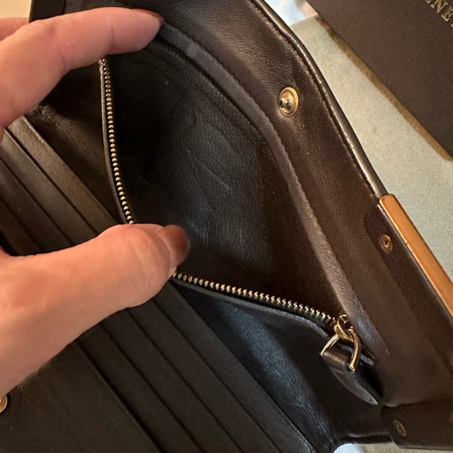 專櫃正品BOTTEGA VENETA BV經典編織小羊皮 咖啡色長夾-31