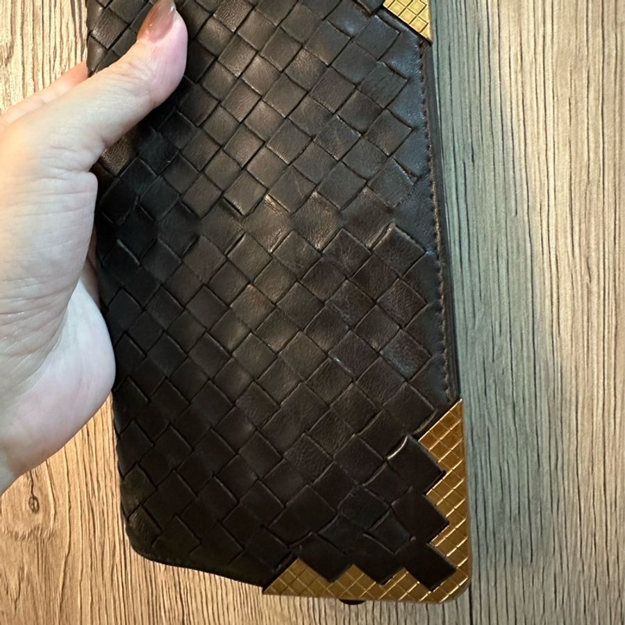 專櫃正品BOTTEGA VENETA BV經典編織小羊皮 咖啡色長夾-61