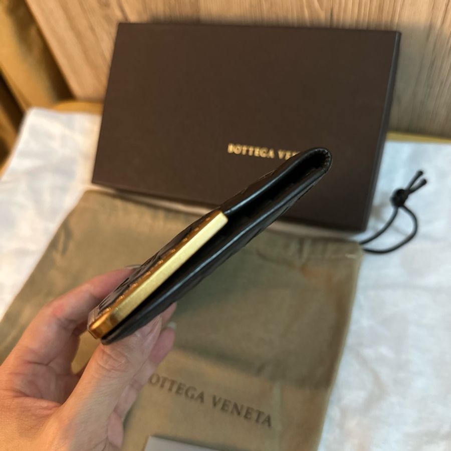 專櫃正品BOTTEGA VENETA BV經典編織小羊皮 咖啡色長夾-18