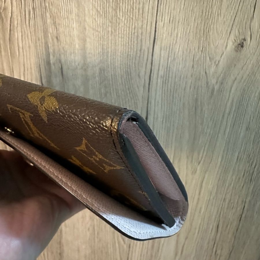 專櫃正品 LOUIS VUITTON LV Monogram Emilie 淡粉色長夾 M61289-19