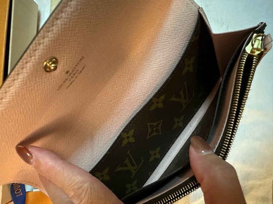 專櫃正品 LOUIS VUITTON LV Monogram Emilie 淡粉色長夾 M61289-23