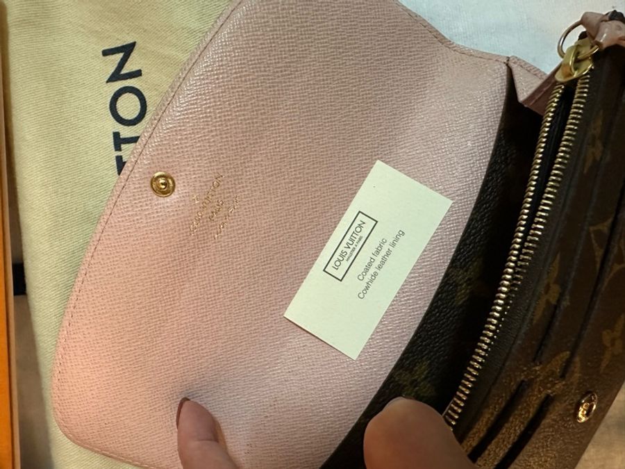 專櫃正品 LOUIS VUITTON LV Monogram Emilie 淡粉色長夾 M61289-29