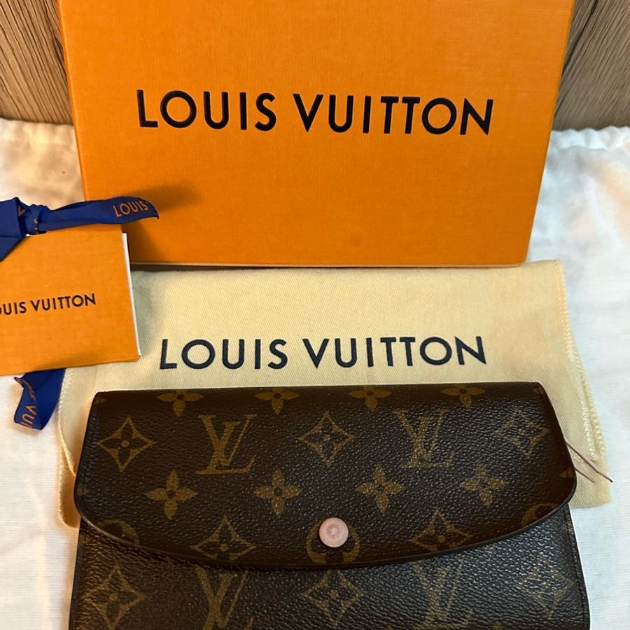 專櫃正品 LOUIS VUITTON LV Monogram Emilie 淡粉色長夾 M61289-30