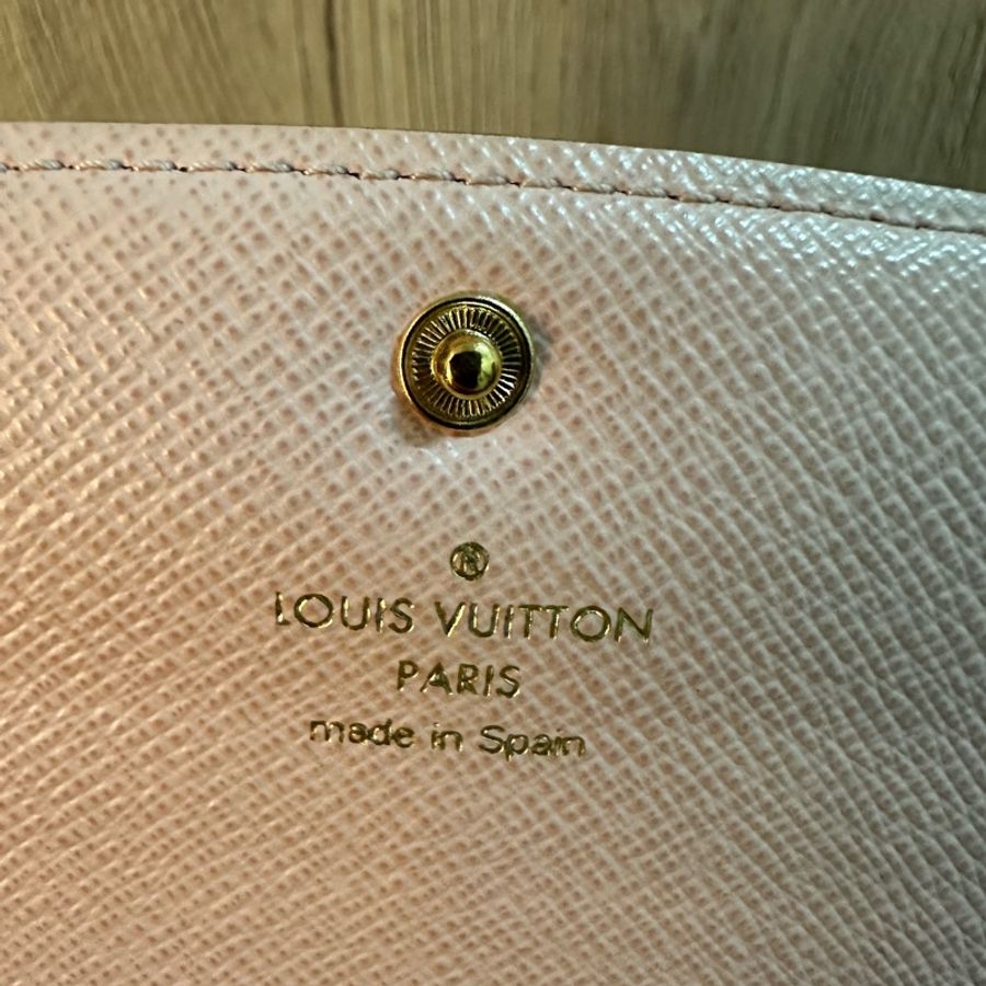 專櫃正品 LOUIS VUITTON LV Monogram Emilie 淡粉色長夾 M61289-31