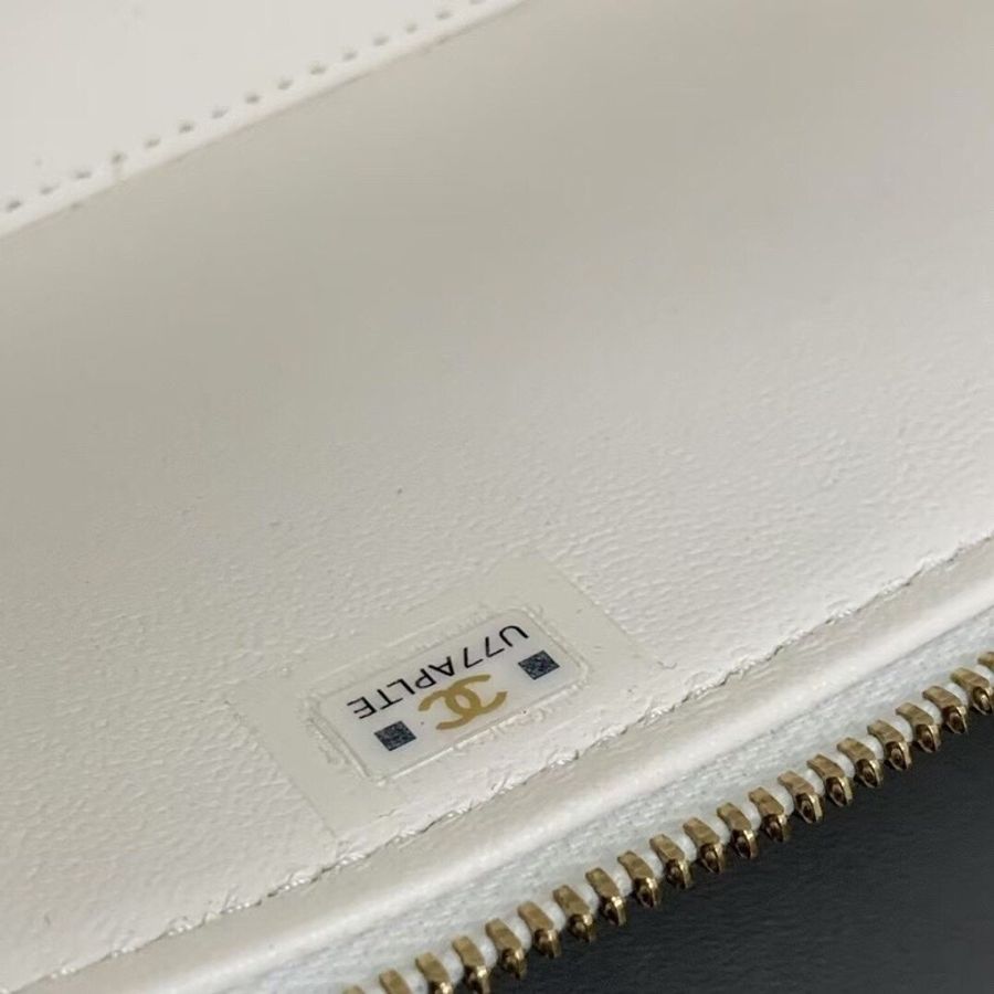 24p Chanel/香奈兒愛心金球長盒子白色荔枝皮鏈條包-5