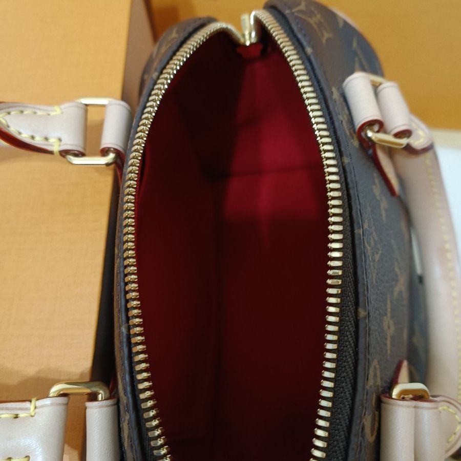 Louis Vuitton lv speedy20 芯片款經典老花黑色帆布刺繡寬肩帶包-13
