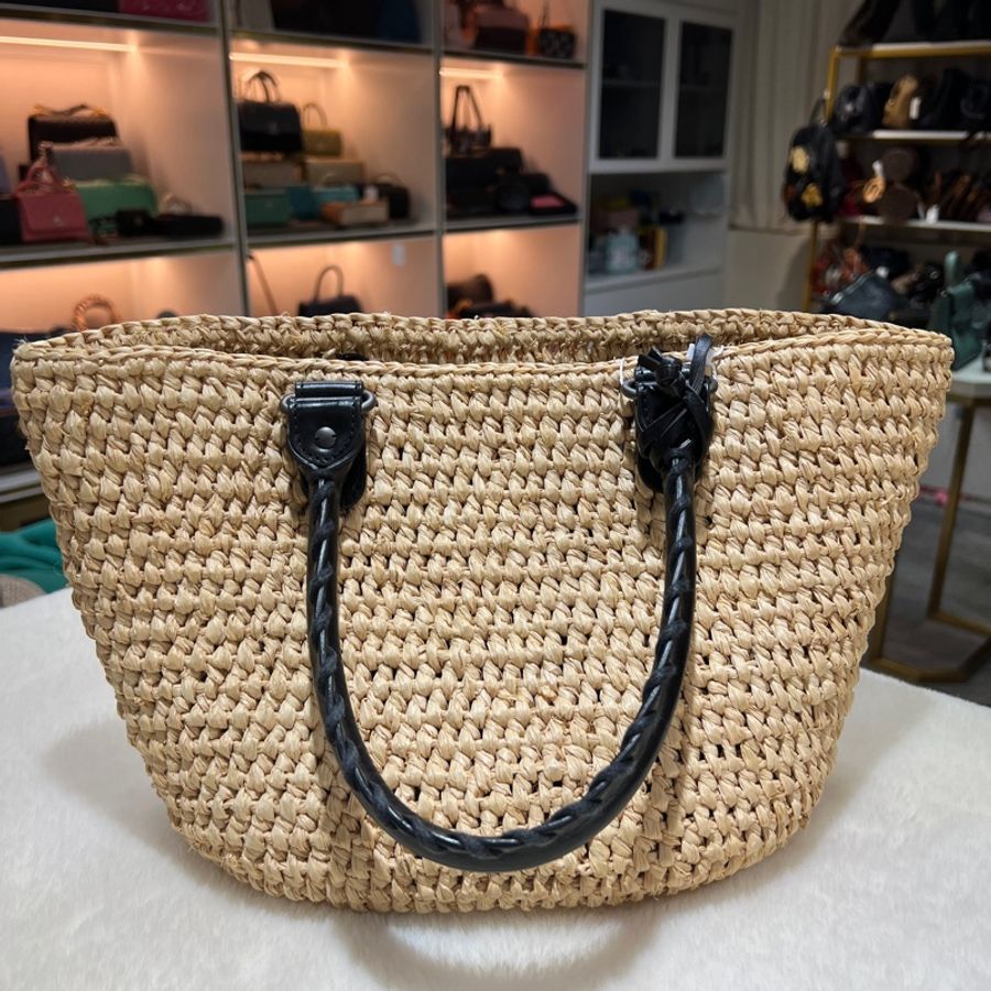 balenciaga panier tote bag 巴黎世家 編織草籃子 X848-1
