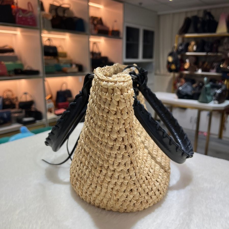 balenciaga panier tote bag 巴黎世家 編織草籃子 X848-2