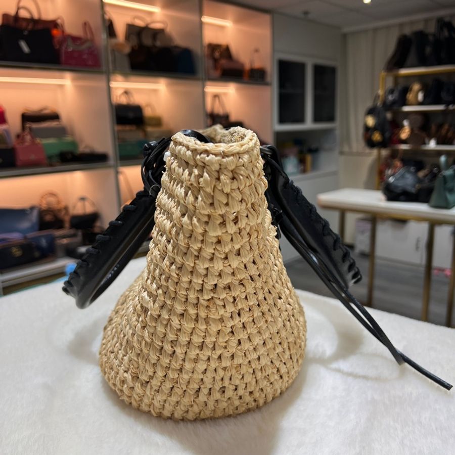 balenciaga panier tote bag 巴黎世家 編織草籃子 X848-3