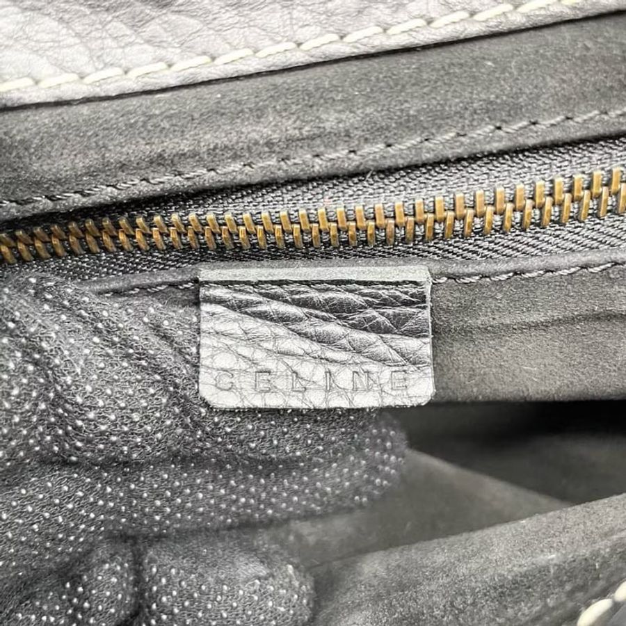 【LA LUNE】中古二手Celine藍黑色皮革腋下包側背單肩孭小手袋 Vintage-7