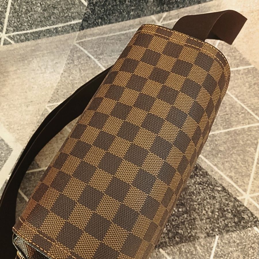 LV 咖啡色 棋盤格 相機包 斜背包 記者包 Vintage 已絕版-11