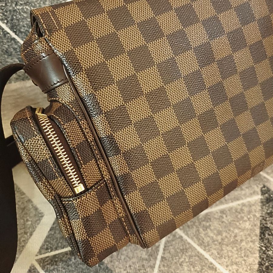 LV 咖啡色 棋盤格 相機包 斜背包 記者包 Vintage 已絕版-15
