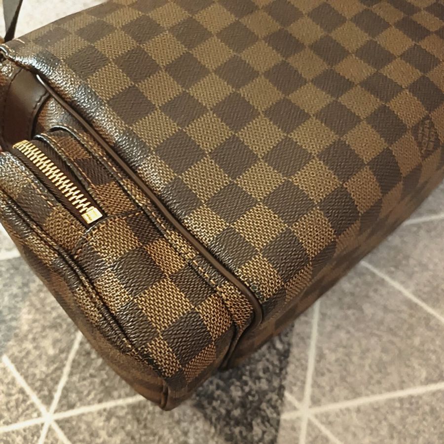 LV 咖啡色 棋盤格 相機包 斜背包 記者包 Vintage 已絕版-16