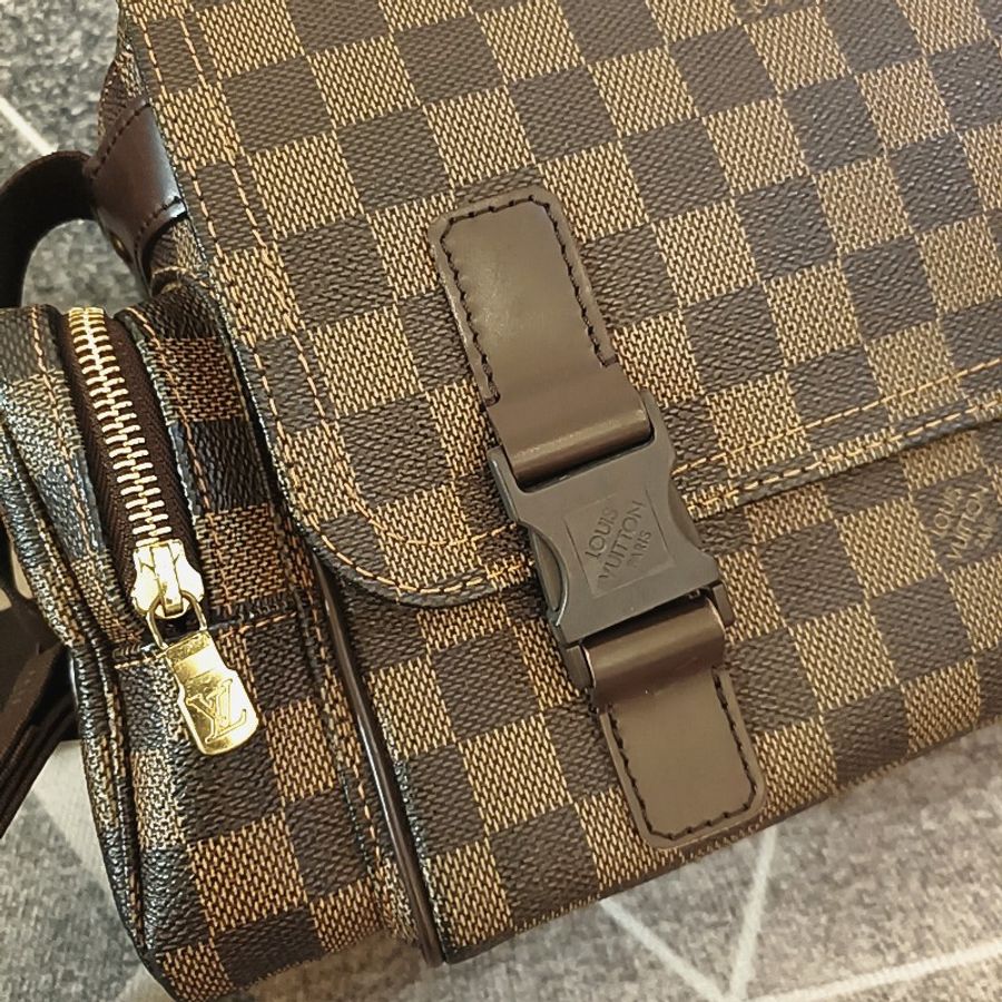 LV 咖啡色 棋盤格 相機包 斜背包 記者包 Vintage 已絕版-27