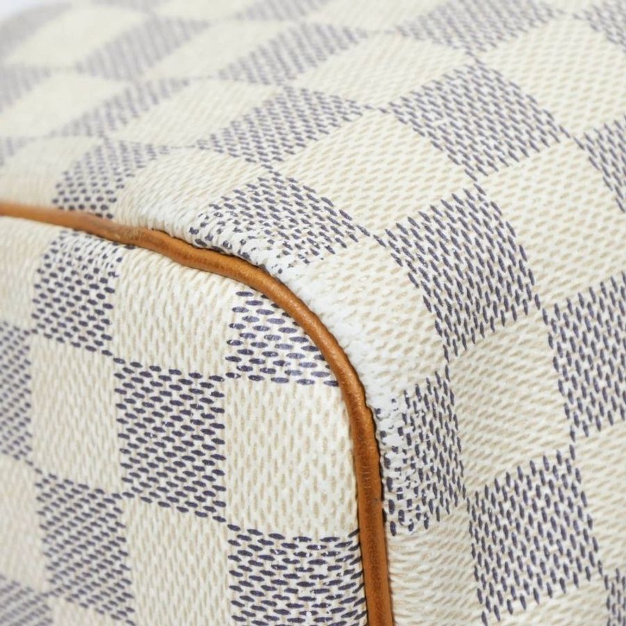 Louis Vuitton Speedy 30 Damier Azur 路易·威登白棋盤格波士頓手提包-5