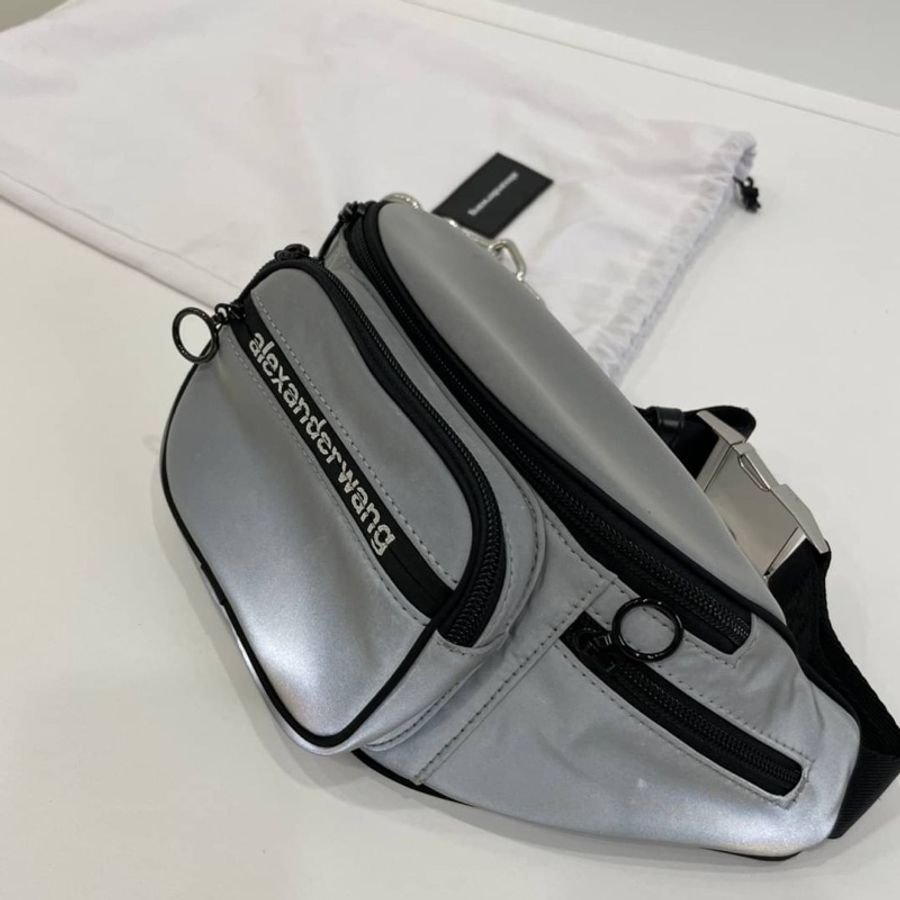 Alexander Wang Attica 尼龍logo attica 銀色反光 腰包 胸包 斜背包 胸口包 肩背包-1