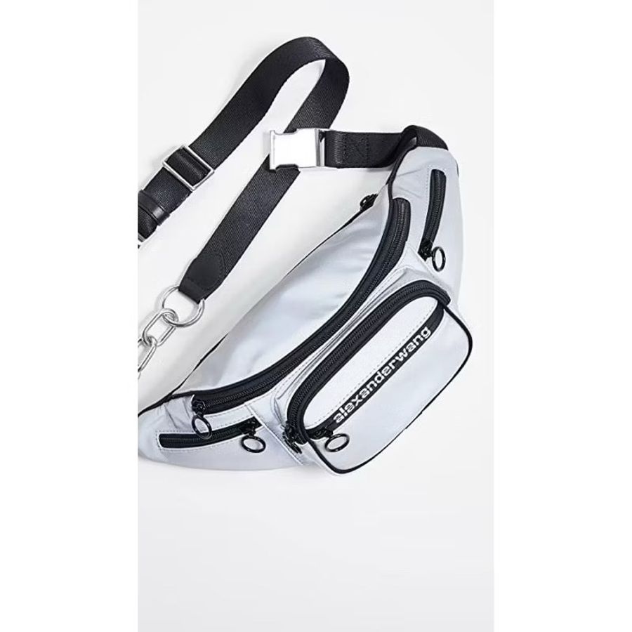 Alexander Wang Attica 尼龍logo attica 銀色反光 腰包 胸包 斜背包 胸口包 肩背包-10