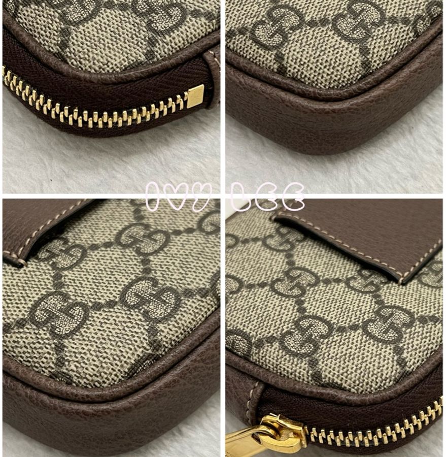 GUCCI Ophidia 519308帆布印花皮革飾邊拉鍊手拿包 經典迷你腰包 小胸包 二手精品-11