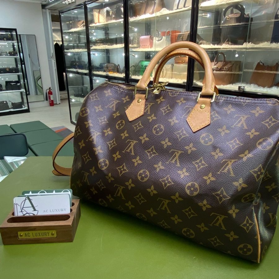 LV 老花 Speedy 35 手提包 斜肩包-2