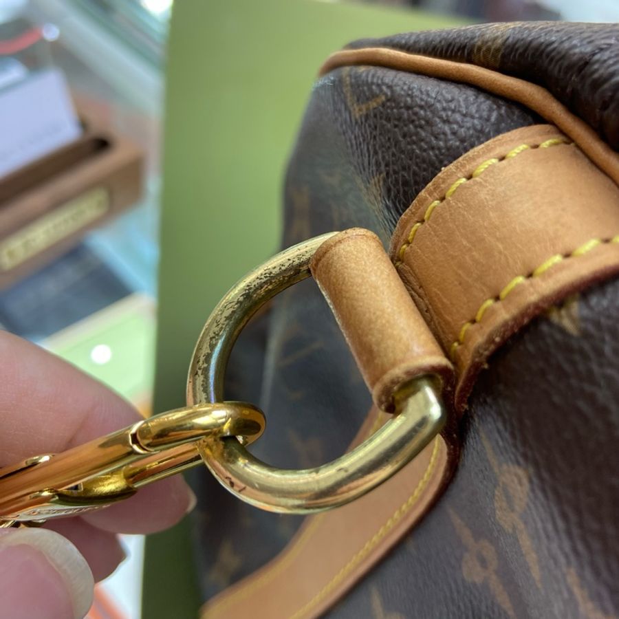 LV 老花 Speedy 35 手提包 斜肩包-12